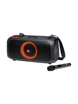 Bocina JBL Party Box On The Go, Con Un Microfono Inalambrico, Luces Led, Portatil