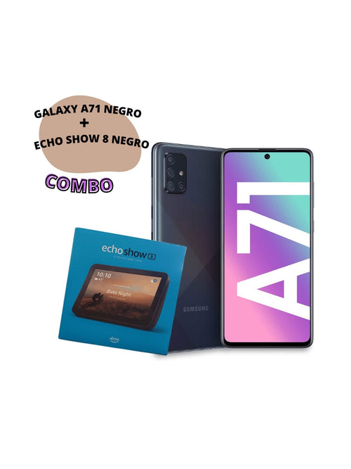 Celular Samsung A71 5G 128GB/6GB RAM + Alexa Echo Show 8 Negro