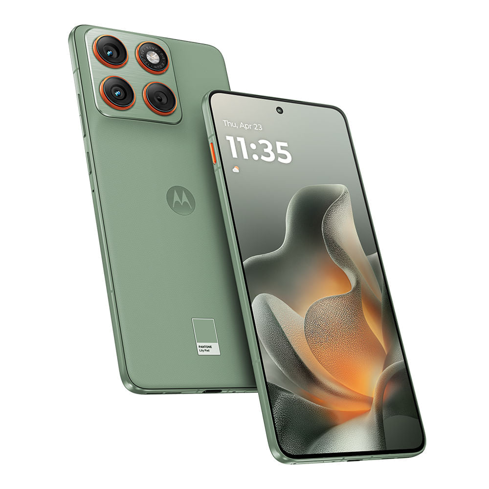 Motorola Edge 70 5G 256GB 8GB RAM en color Verde, frente y reverso