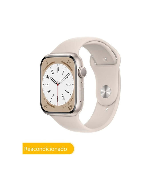 Reloj Apple Watch Serie 8 GPS 41mm Starlight Caja de Aluminio con Correa Deportiva Reacondicionado