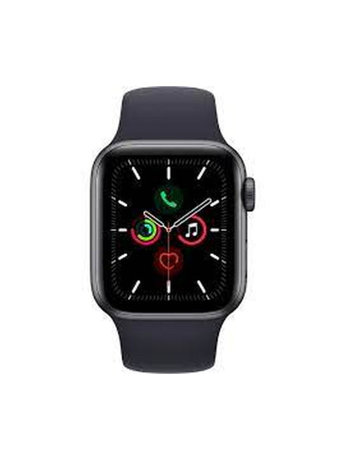 Reloj Inteligente Apple Watch SE GPS con Caja de Aluminio Gris Espacial de 40MM y Correa Negra-Monitoreo de Frecuencia Cardiaca, Resistente al Agua