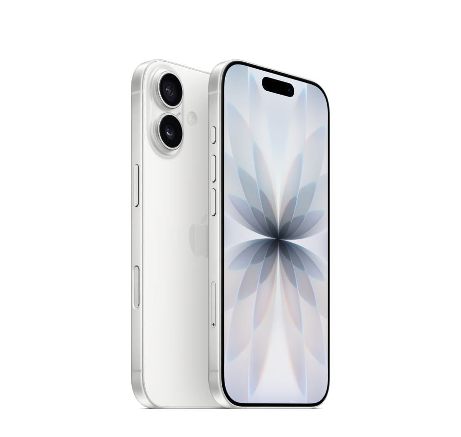 Apple iPhone 17 256GB en blanco, frente y reverso
